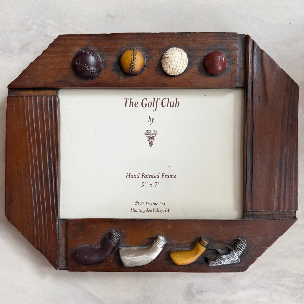 Vintage The Golf Club by Devine Handpainted 5x7 Picture Frame - PERFECT GIFT!